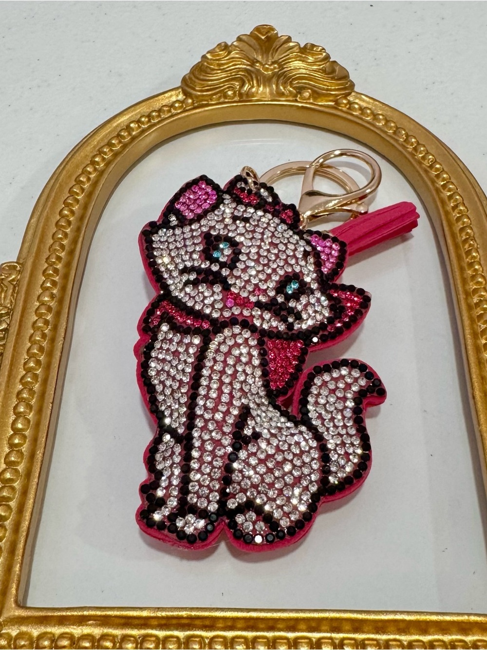 New Rhinestone Marie Cat Keychain Bag Charm